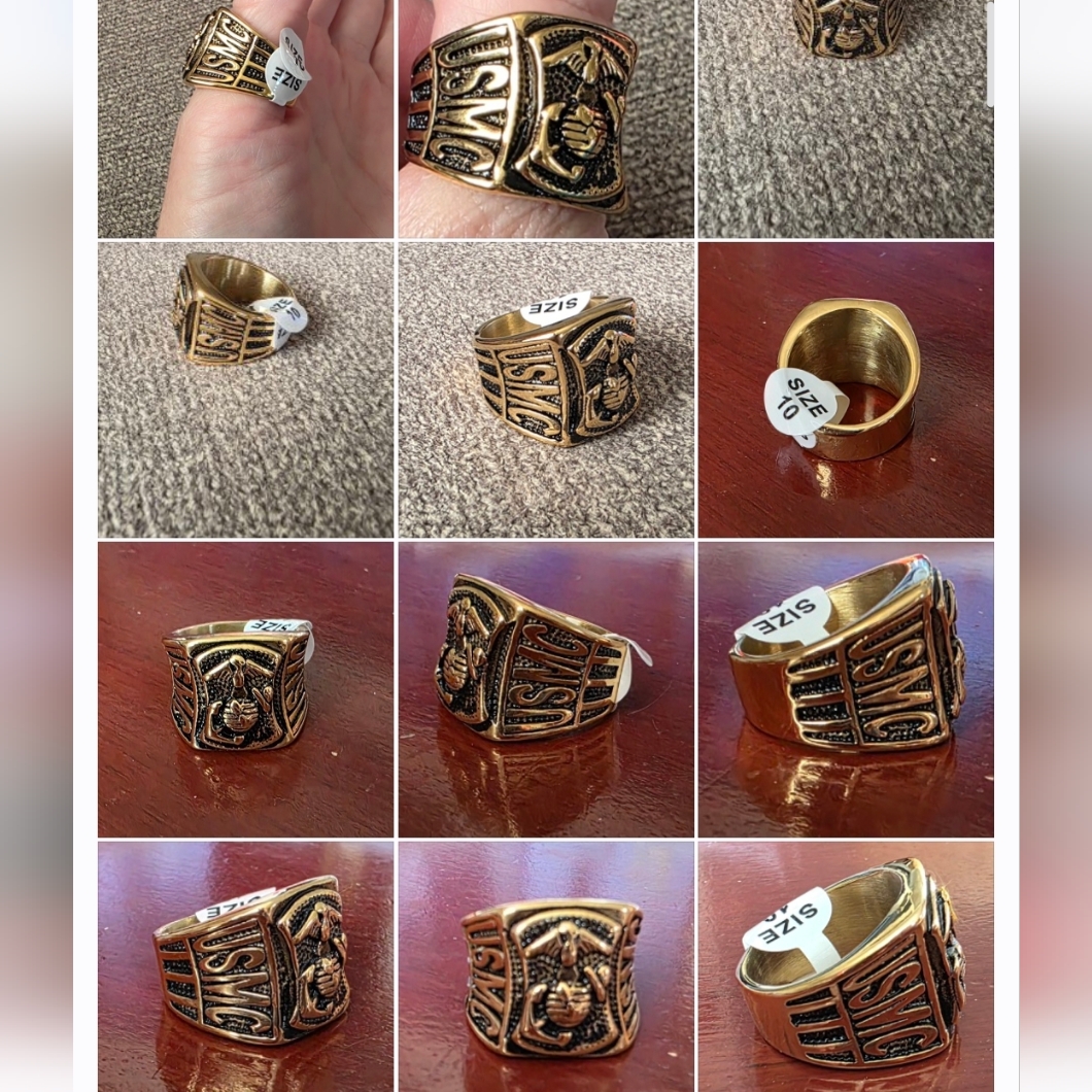 Stainless Steel Usmc Marine Corps Ring Size 7-15 See All Colors Available
